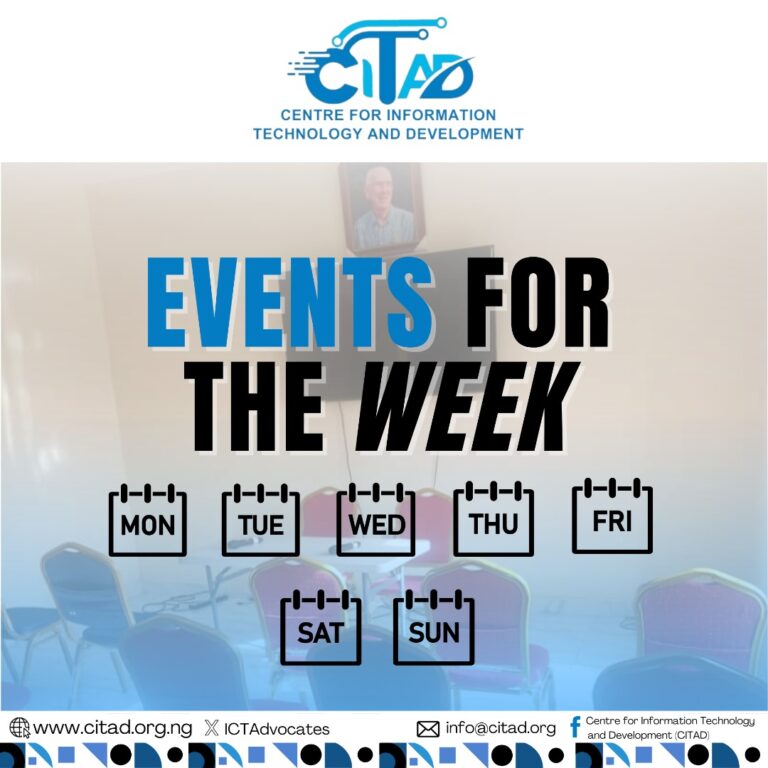 EVENTS FOR THE WEEK 1ST TO 7TH JUNE, 2026.    