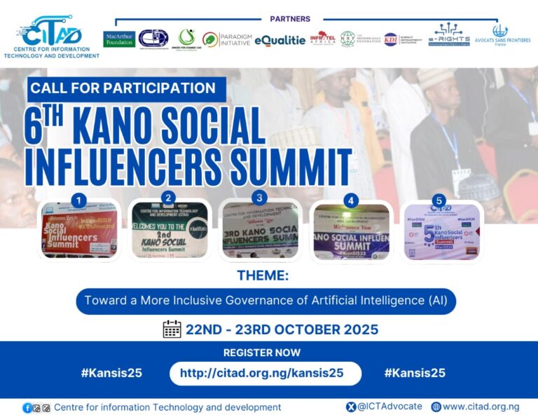 CALL FOR PARTICIPATION: 6th Kano Social Influencers Summit (KANSIS25)