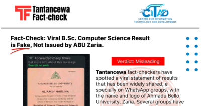 Fact-Check: Viral B.Sc. Computer Science Result is Fake, Not Issued by ABU Zaria