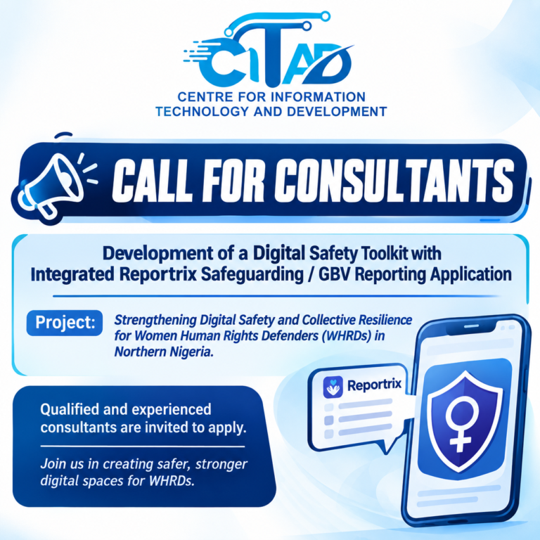 CALL FOR CONSULTANTS: Development of a Digital Safety Toolkit with Integrated Reportrix Safeguarding / GBV Reporting Application